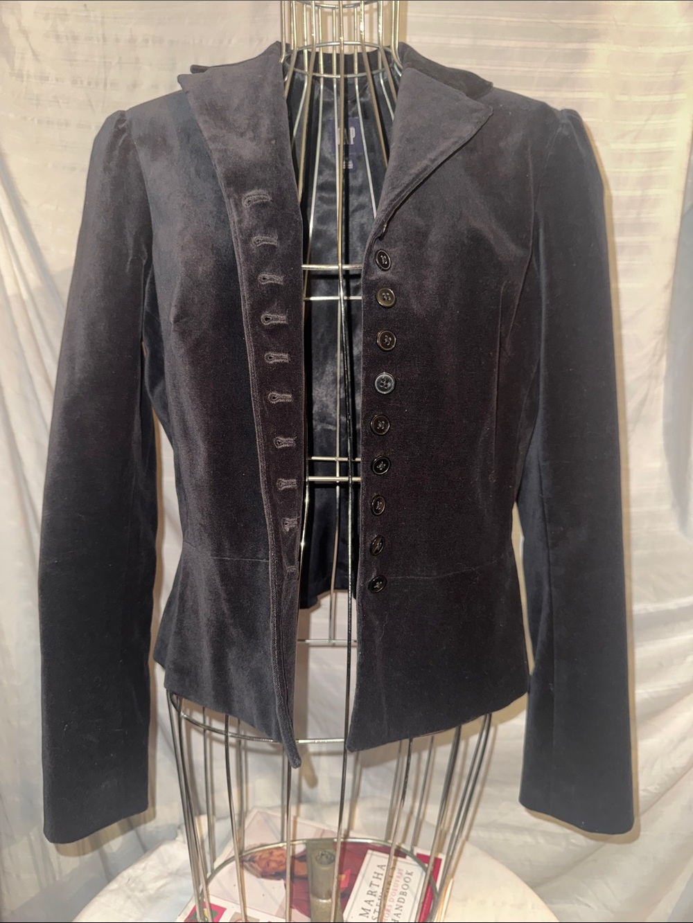 Beautifully Structured Velour, Multi Button-Front Jacket See Dimensions